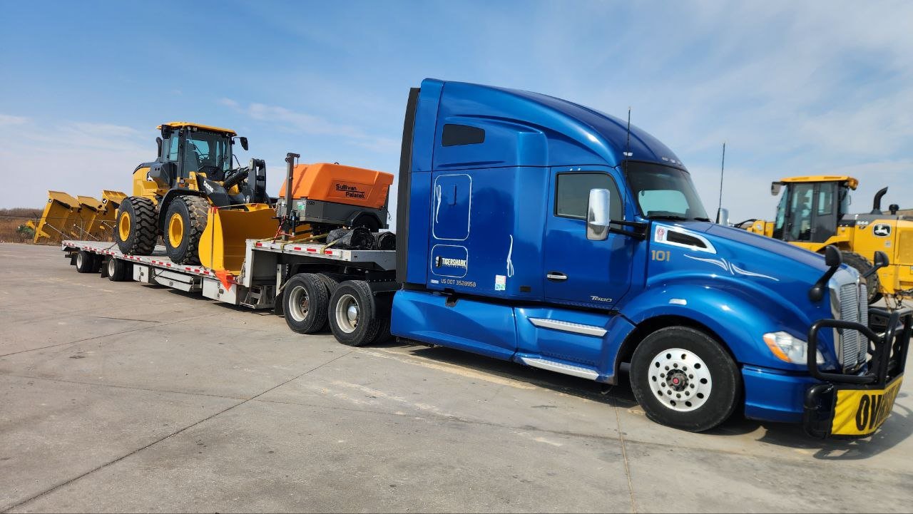 Construction machinery hauled by Tigershark